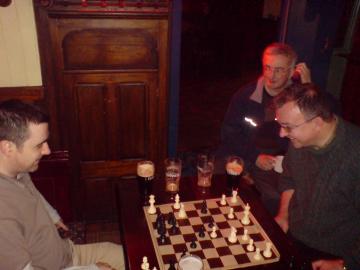 Rory Quinn and Nick Larter enjoy a friendly game.